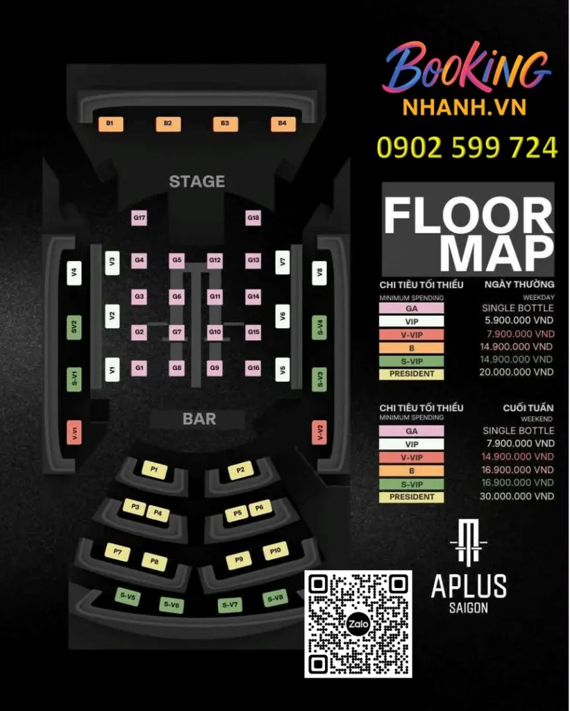 Sơ đồ bàn APLUS SAIGON